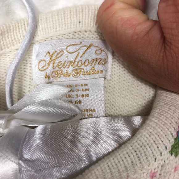 New Heirlooms Knitted Floral Dot Outfit size 3-6 months - Picture 3 of 7